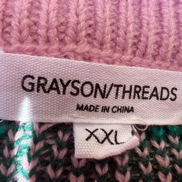 Greyson Threads Pink Evergreen Trees Holiday Sweater - Picture 9 of 9